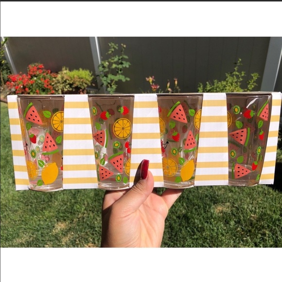 fig & fern Other - NEW Fig & Fern set of 4 cute fruit glasses